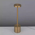 lampe table moderne dorée rechargeable flux lumineux réglable interrupteur tactile contemporain base fer