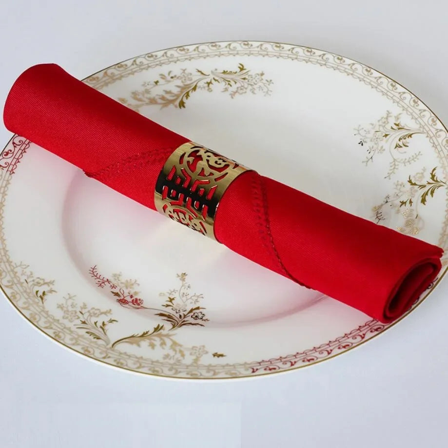 serviette table polyester unie bordure dentelle classique mariage décoration restaurant