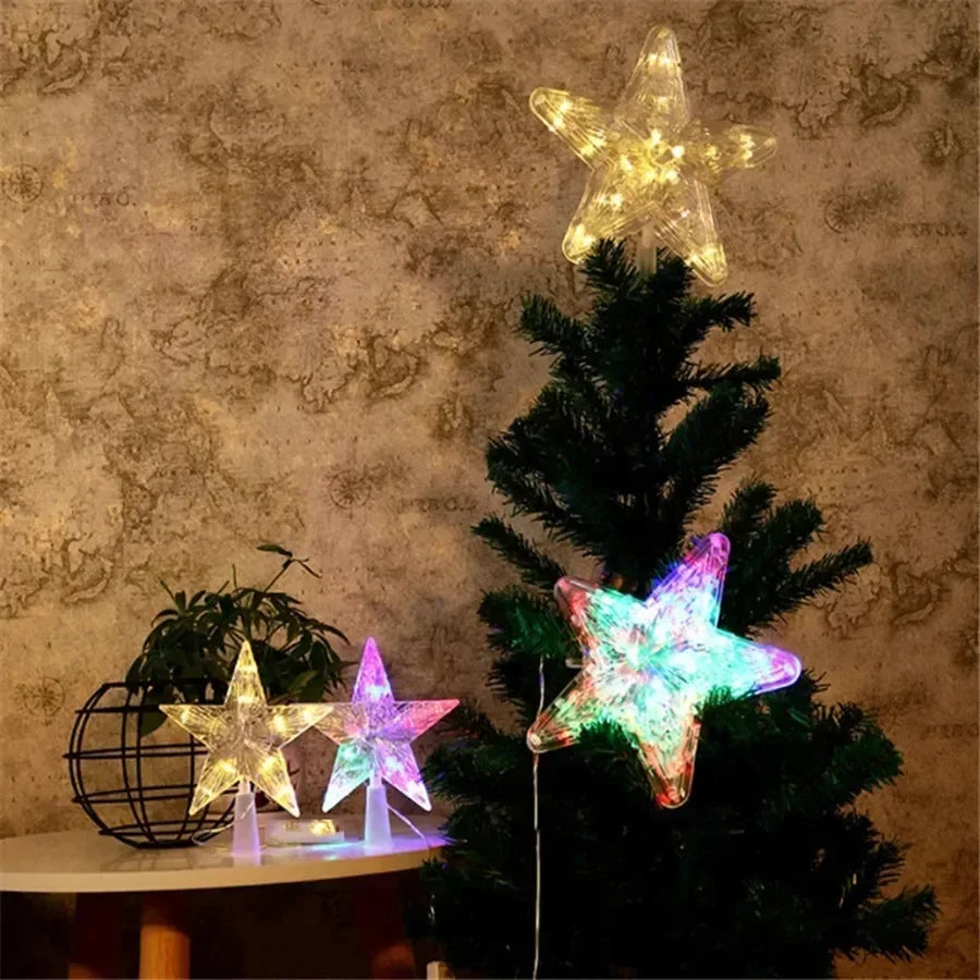 décoration multicolore étoiles lumineuses led transparentes moderne guirlande fête noël mariage