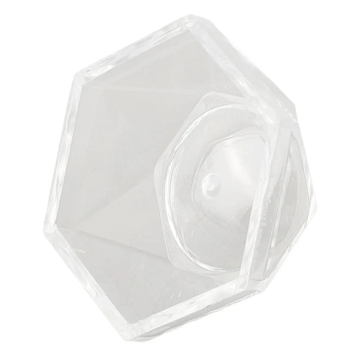 présentoir transparent support présentation acrylique facettes géométriques moderne boule clip base décoration