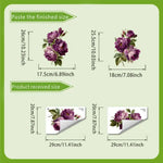 stickers decoratifs fleurs roses vertes violettes adhésifs salle bain decoration maison autoadhésifs blanc