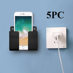 support mural rechargeable smartphones rangement télécommandes boîte adhésive moderne noir blanc