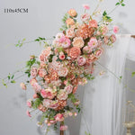 arche decorative fleurs artificielles hortensia rose blanc romantique intérieur anniversaire mariage