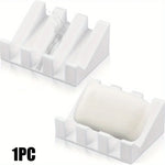 support savon silicone noir grooves moderne salle bains drainage auto savon