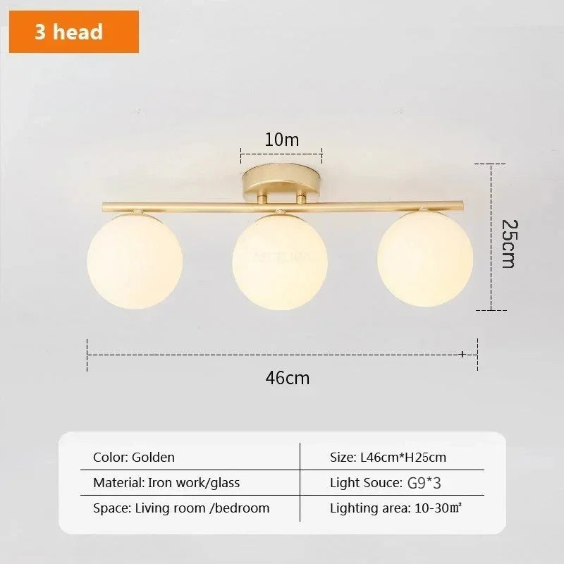 lampe moderne or blanc sphères translucides 90 260V 249 2000 flux lumineux