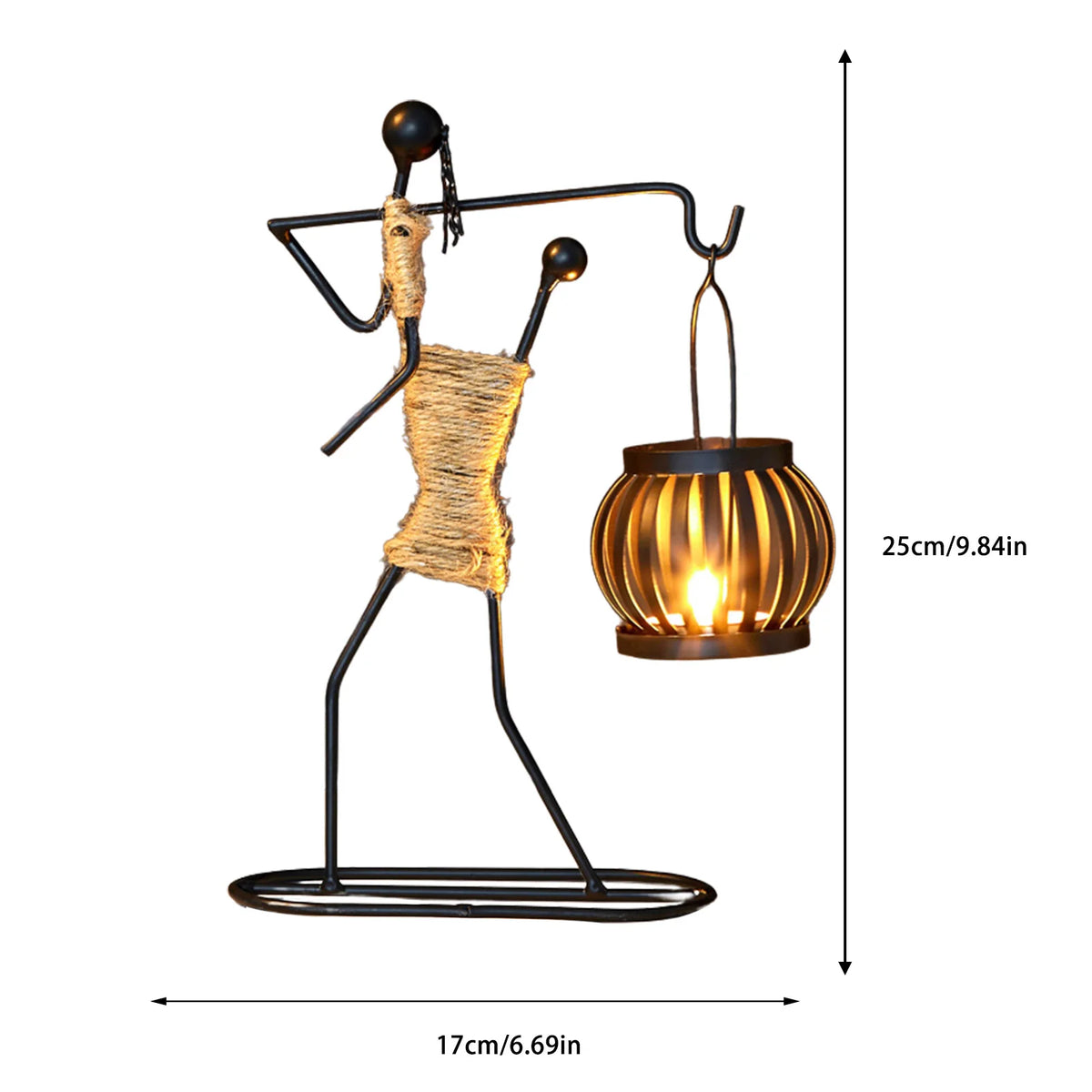 supports bougie métal artisanal figurines humaines couleurs vives mariage décoration intérieure moderne classique