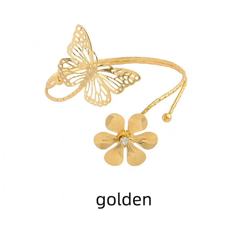 anneaux rideau décoratifs papillon fleur métal brillant or argenté moderne floral pièces