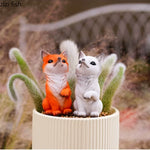 statuette renard fourrure résine moderne décoration intérieure animal compagnie ornement blanc orange