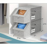 boîte rangement chapeaux gris tissu moderne fenêtre transparente anti poussière pratique réutilisable organisateur chapeaux