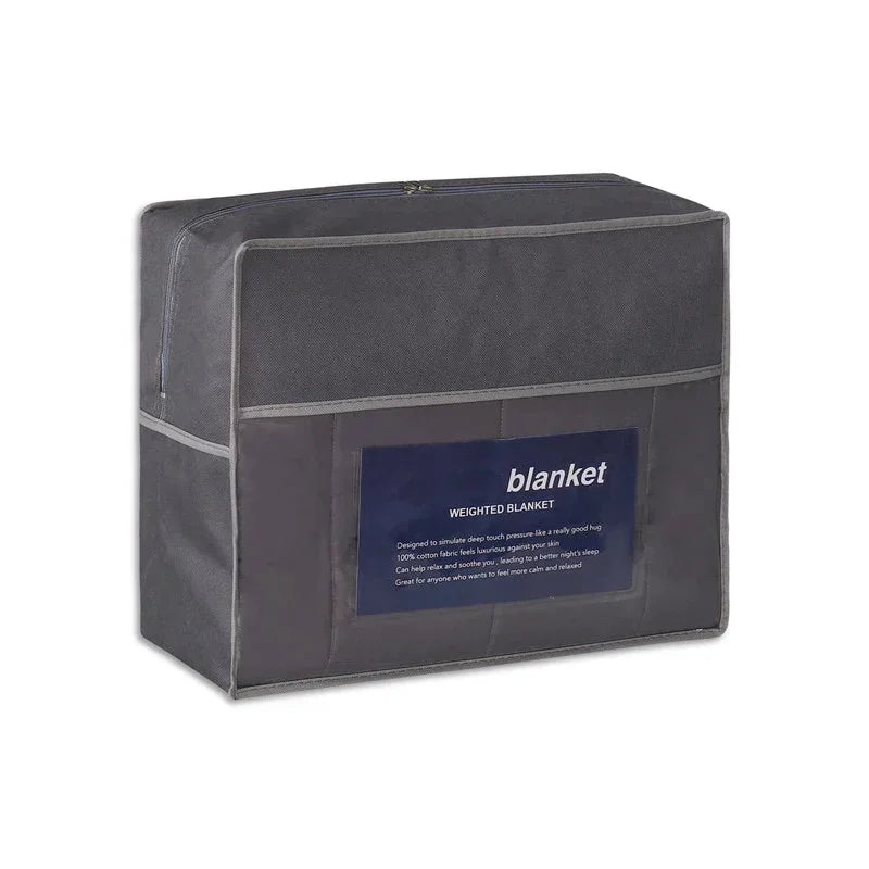 couverture lestée poids adulte gris moderne carreaux anti stress sommeil qualité polyester couches