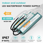 alimentation led étanche transformateur extérieur aluminium gris pilote dc 12v 24v éclairage