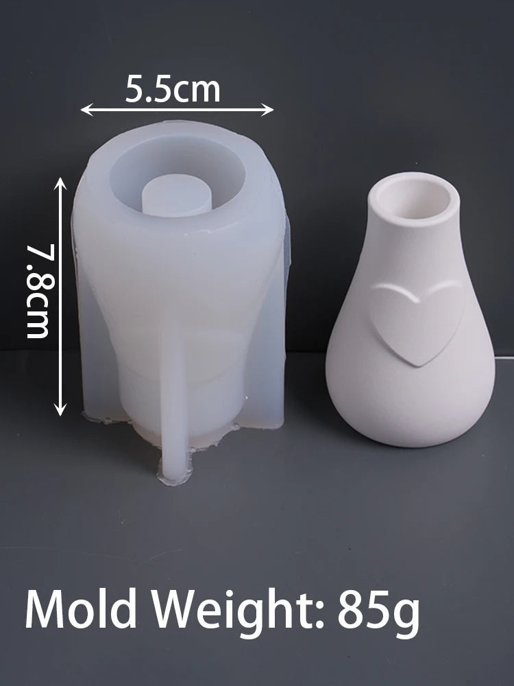 vases blancs relief floral minimaliste décoration maison artisanale résine plâtre silicone bricolage