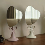 miroir table décoratif or noir rose poudré vert rubans modernes élégants fixé pied métal