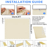 voile soleil beige uni moderne 5m 4m anti uv étanche pergola jardin