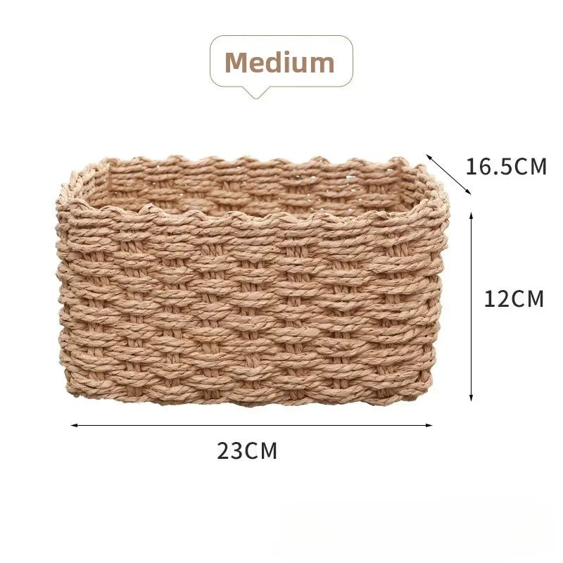 paniers rangement tissage corde fibre végétale réutilisables gris noir beige blanc opacité rustique naturel