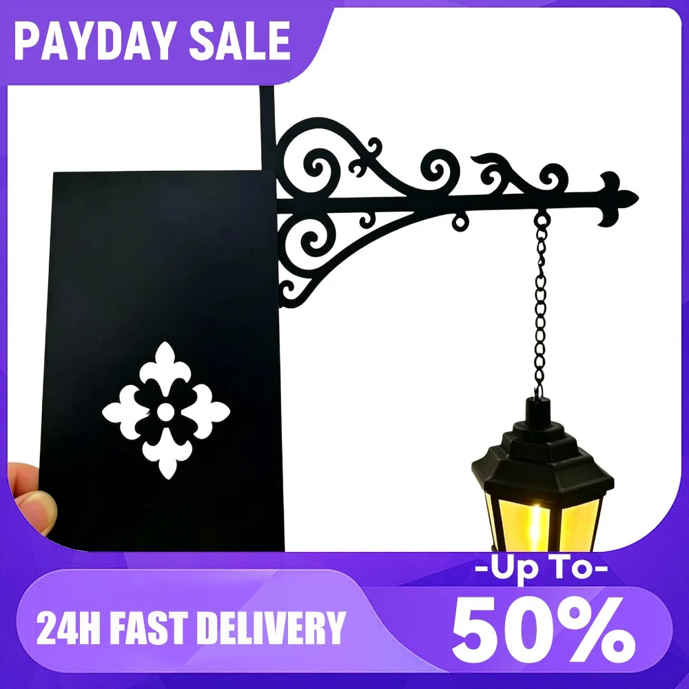 lampe suspendue art deco plaque signalisation noire motif geometrique chaine metallique decoration chambre etude
