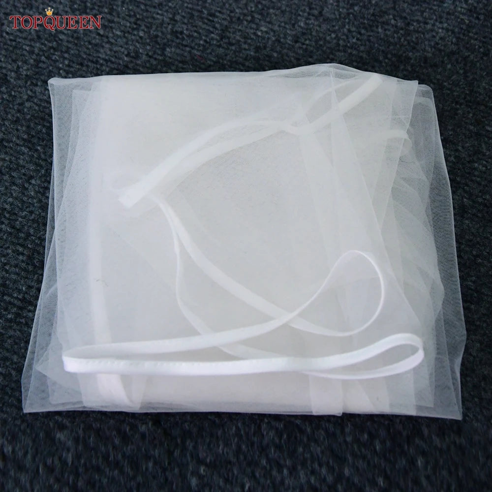 voile mariée transparent classique bride blanche ruban élastique soirée finement plissé echangement