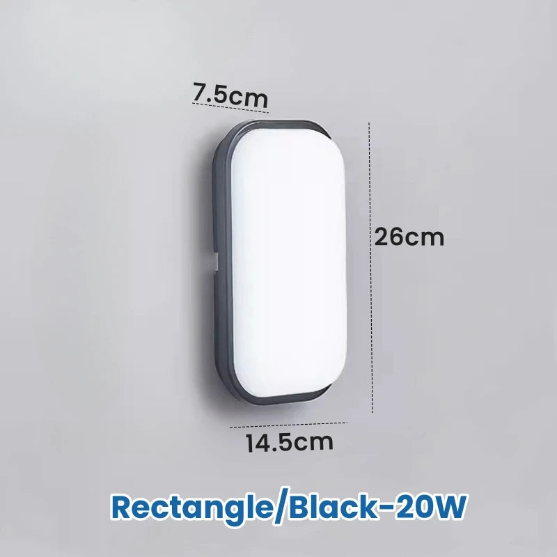 lampe murale moderne surface mounted extérieure led 15w 20w blanc ronde ovale étanche