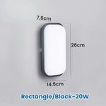 lampe murale moderne surface mounted extérieure led 15w 20w blanc ronde ovale étanche