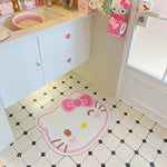 tapis sol antidérapant polyester salle bain dessin animé hello kitty arc rouge détails roses