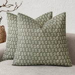 housse coussin décorative imprimé floral beige moderne canapé salon maison intérieur