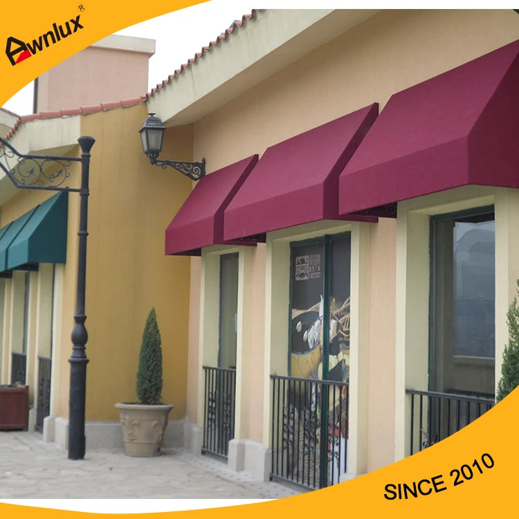 store d'angle rouge opacique classique manuel extérieur restaurant sunshade tringles aluminium polyester