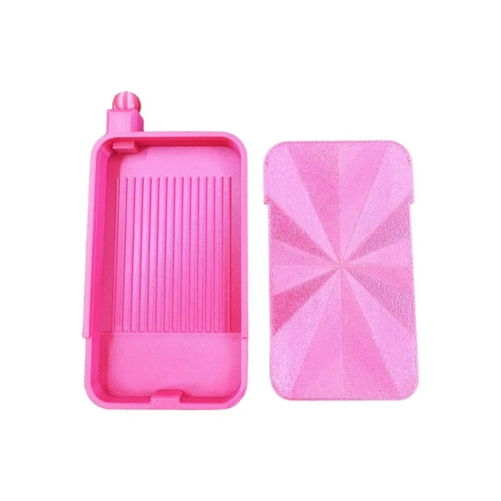 boîte violet vert bleu moderne motifs géométriques opaques roses