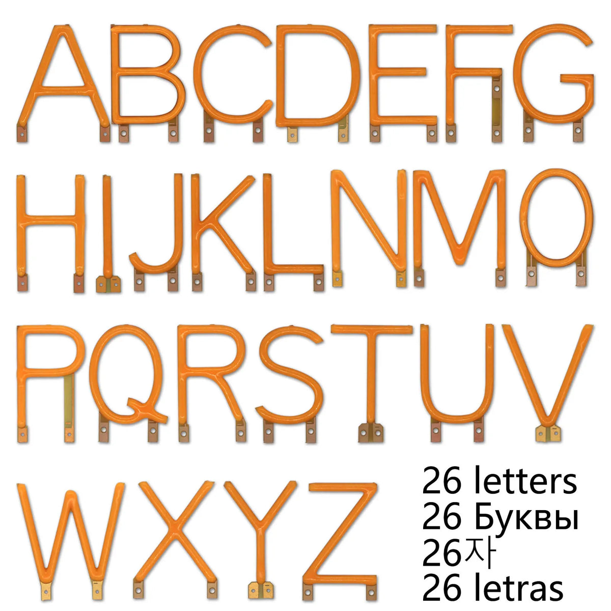 lettres lumineuses orange modernes minimalistes décoration noël fêtes 2200k LED warm white