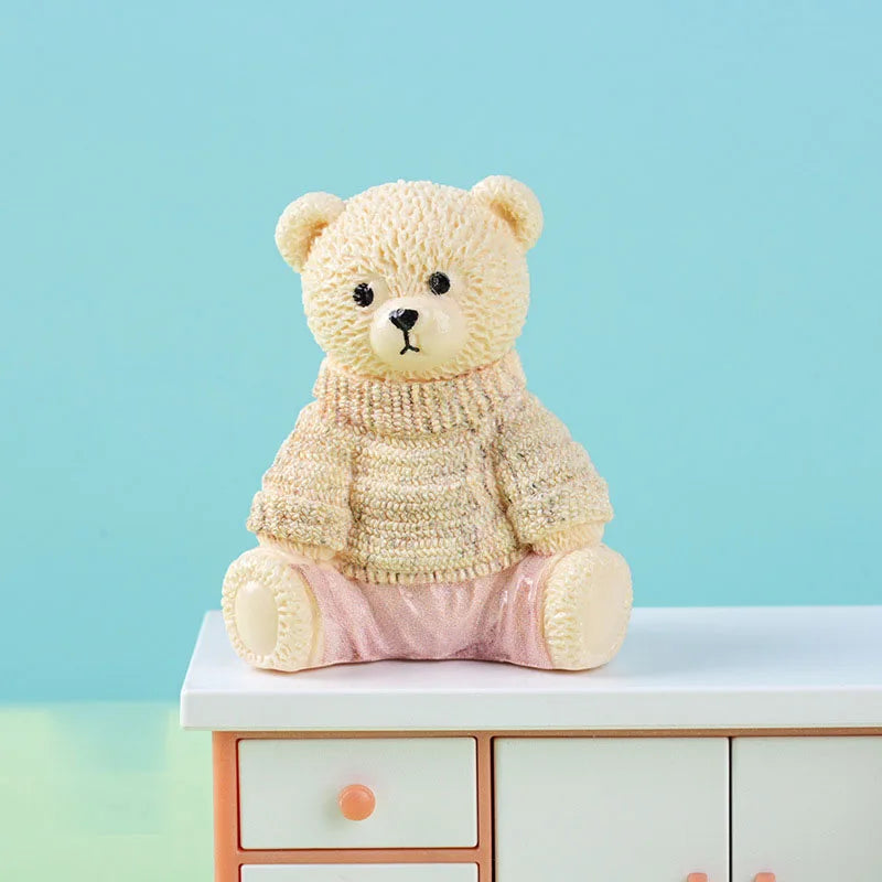 figurine résine ours peluche moderne détaillée couleur multiple décoration jardin anniversaire accessoire diy