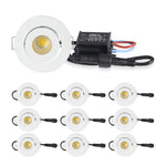 projecteur led spot argent noir ip65 dimmable 3w moderne fixe adaptateur connecteur interrupteur