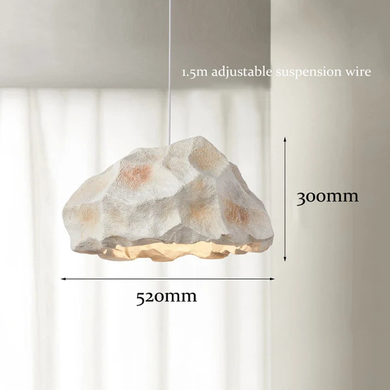 Suspension lumineuse moderne pierre irrégulière gris brun blanc