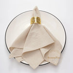 serviettes coton beige clair taille 40x40cm réutilisables classique maison party banquet