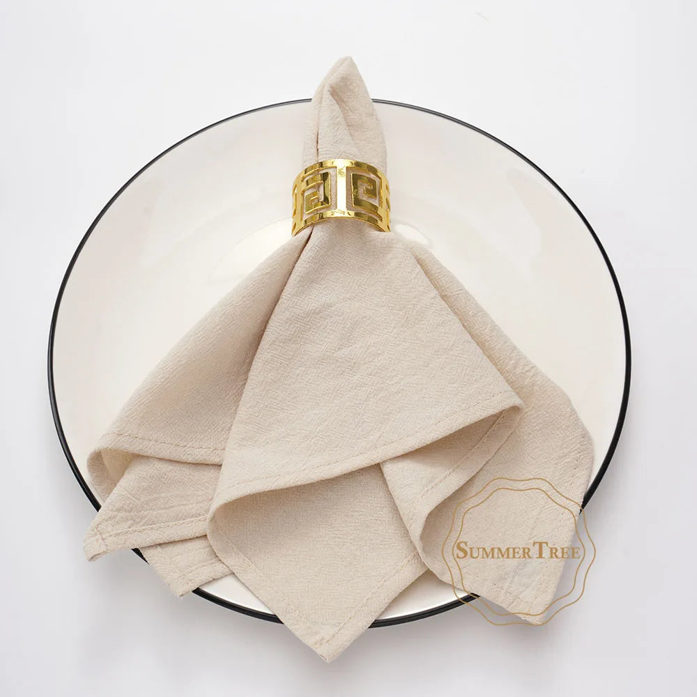 serviettes coton beige clair taille 40x40cm réutilisables classique maison party banquet