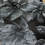 tissu polyester jacinthe fleurs stylisées résistance intempéries largeur 155cm couleurs bleu noir opacité