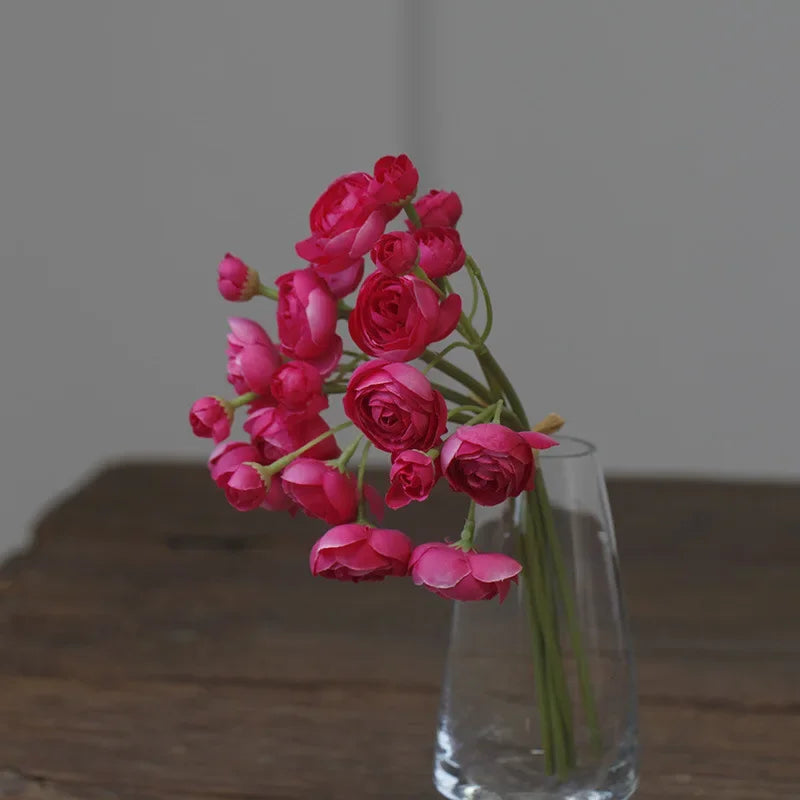 bouquet fleurs artificielles mariage couleur rose blanc orange vase goutte minimaliste decorationintérieur