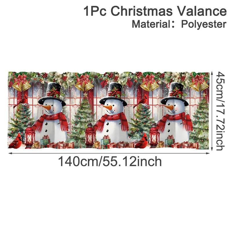 rideau noël blanc motifs flocons arbres eyelets polyester opaque traditionnel
