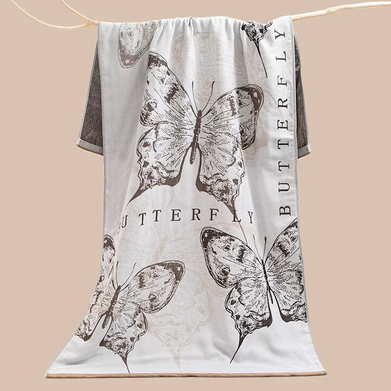 serviette bain coton fleur multicolore moderne jacquard absorbante toilette confortable respectueuse peau lavable machine