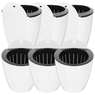 Lot de 7 pots muraux auto-arrosants rouges pour plantes d'intérieur