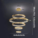 suspension lumineuse moderne or noir strass circulaire chambre salon led