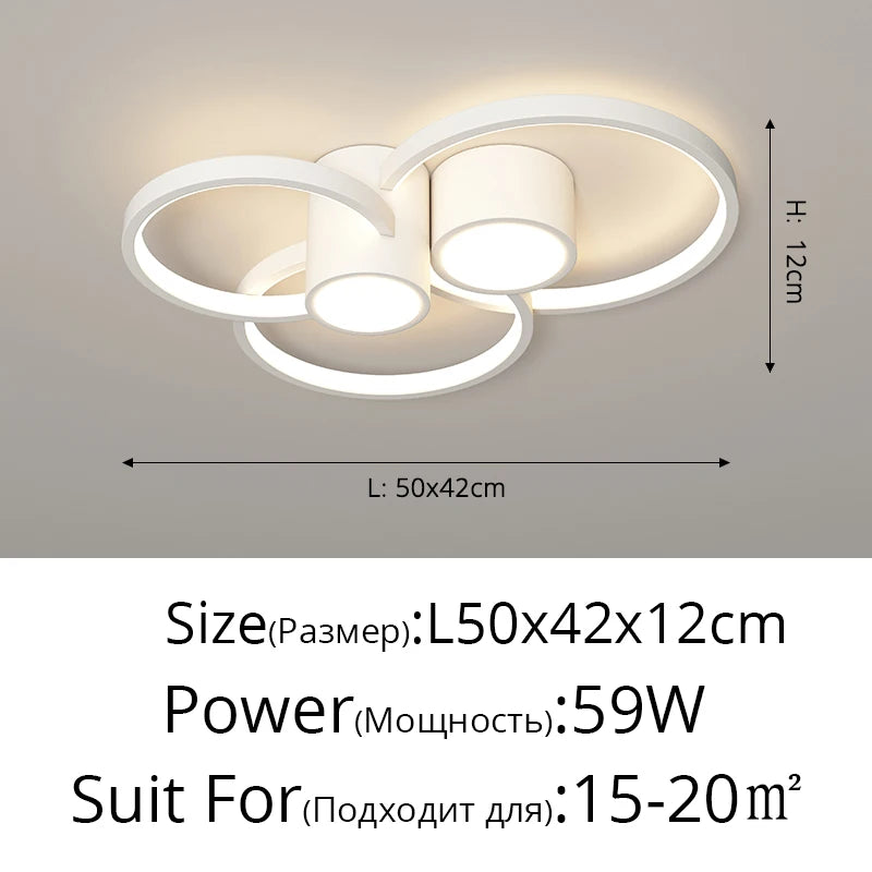 lumière moderne led blanc noir géométrique carré rond adjustable