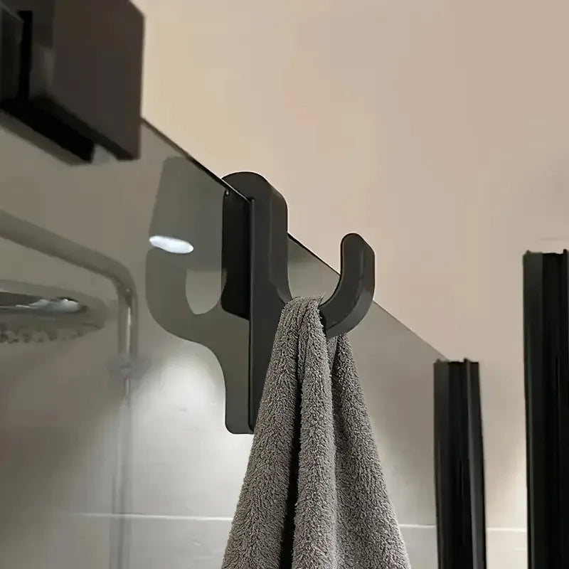 porte serviettes mural adhésif texture granulée noir moderne salle bain accessoire organisation sans perçageABS