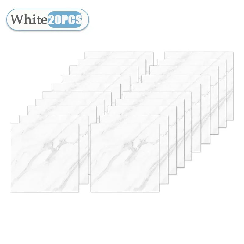 carrelage marbré blanc gris moderne adhésif résistant eau pvc pet xpe 30x30cm