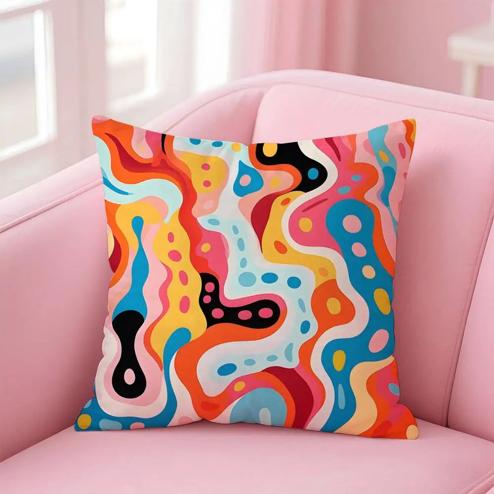 housse coussin motif géométrique polyester coton 35x35cm 40x40cm moderne chambre salon voiture