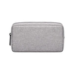 Sac main moderne toile gris clair zip compartiments internes taille 16 23 cm