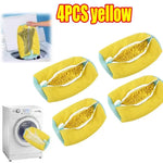sac chaussures jaune bleu clair polyestère moderne réutilisable imperméable zip cordon chaussure nettoyage profond