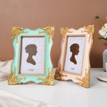 cadre photo vintage rococó floral relief rose or élégant maison