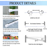 tendeur mural extensible blanc moderne adhésif 40cm 280cm crochets sans perçageversible rechargeable