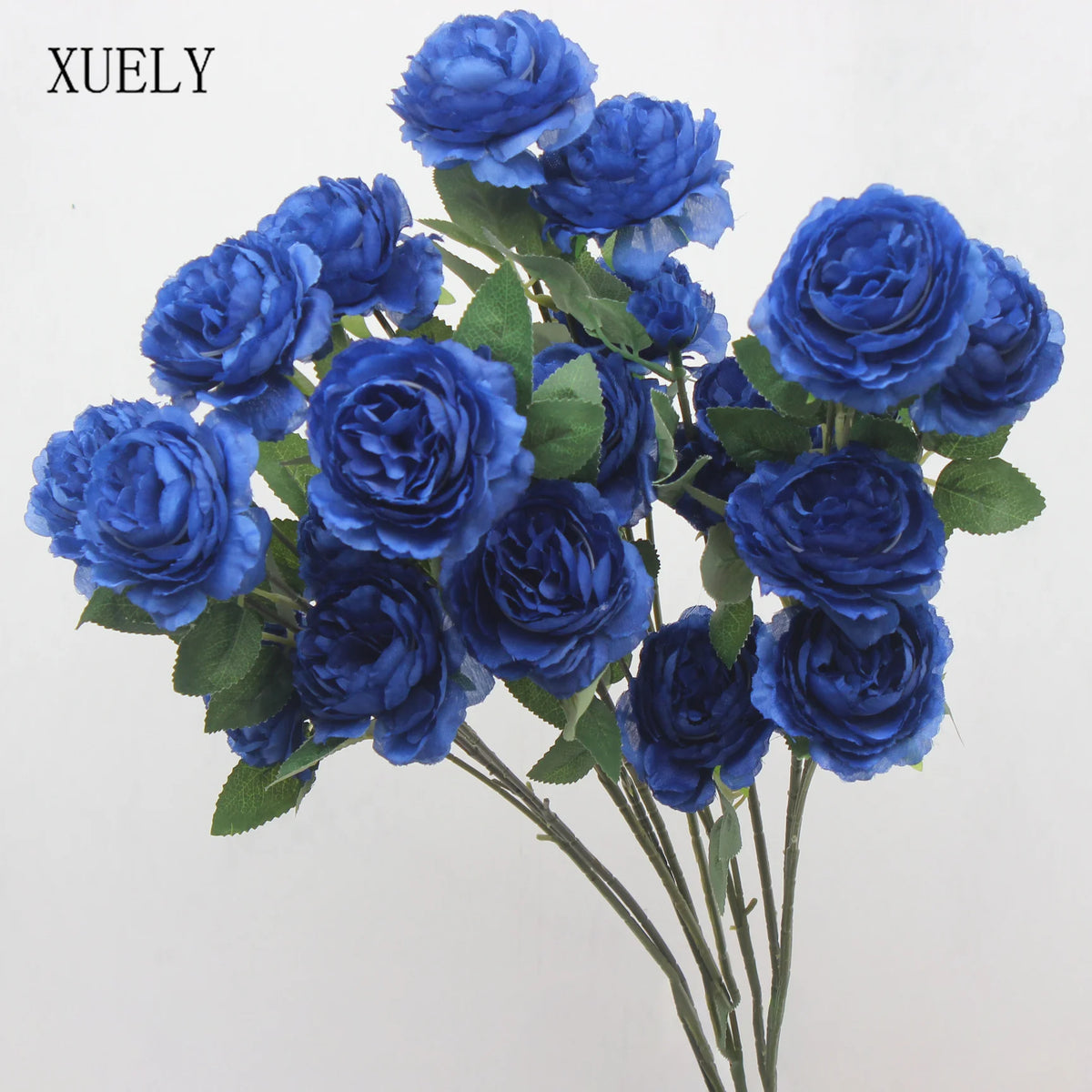 décoration événement artificielle fleurs bleu royal soie feuilles bouquets hybride ornement festifsintérieur
