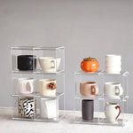 présentoir rangement tasses transparent moderne cuisine support minimaliste pieds accessoires pot gâteau