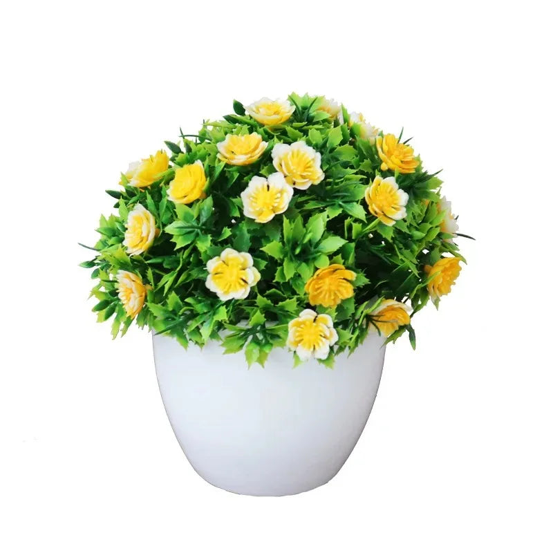 décoration intérieure pot fleurs artificielles bonsaï moderne blanc rouge violet jaune